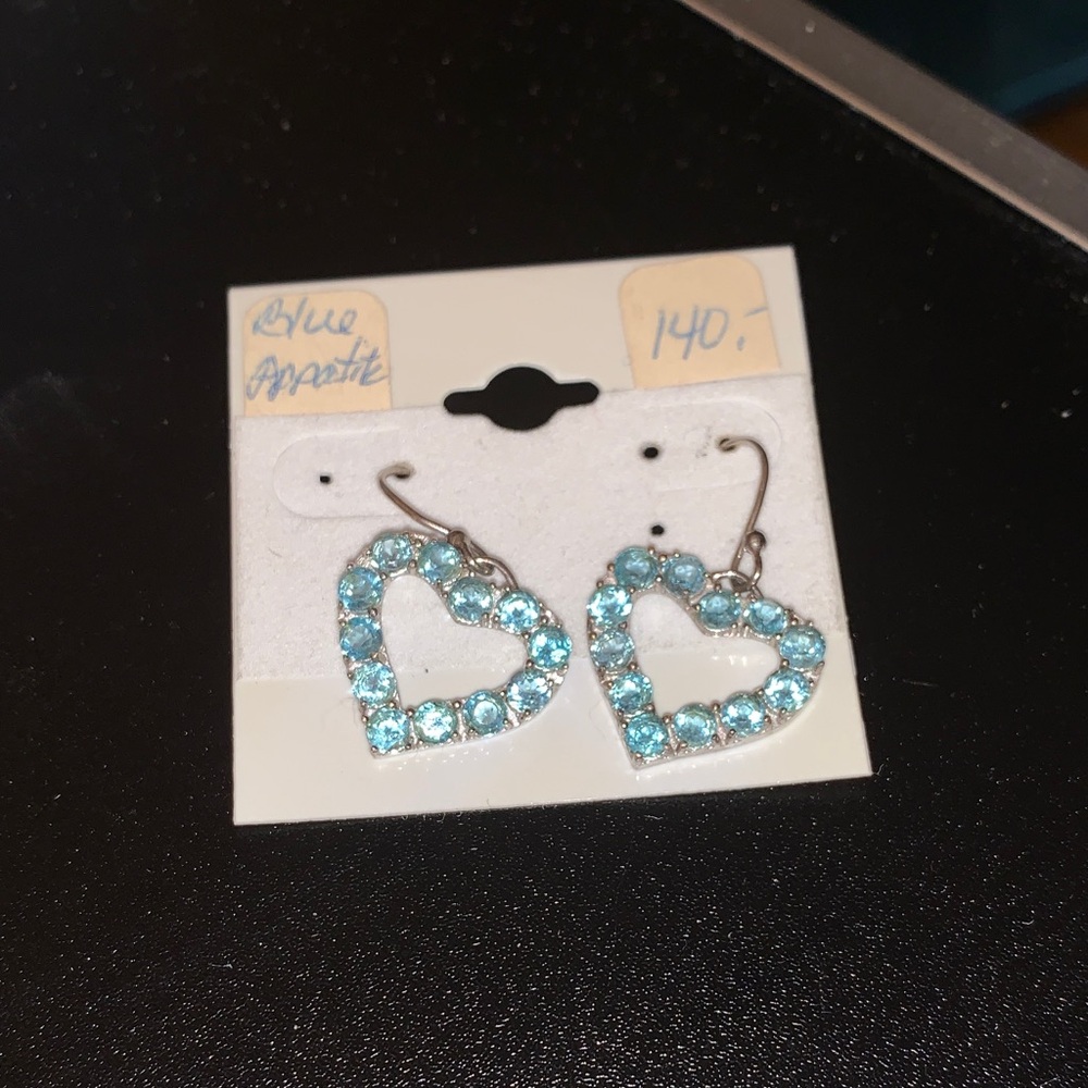 Blue Heart Apatite Earrings